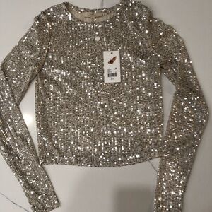 Chelsea & Violet Sequin Long Sleeve Top